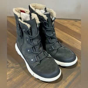 Sorel Gray Winter Boots with Tan Lining